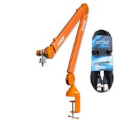 Rode PSA1+ Plus - Brazo articulado para micrófono de mesa, color naranja con cable keepdrum XLR