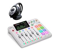 Rode Rodecaster Pro II Audio Production Studio Podcast Station Blanco con auriculares keepdrum
