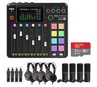 Rode RODECaster Pro II - Paquete de estudio de producción de audio integrado con 4x Zoom ZDM-1 Podcast Mic Pack y tarjeta de memoria microSDHC de 32 GB