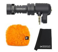 Rode Videomic Me - Micrófono direccional de condensador para smartphones con conector hembra de 3,5 mm + protector de viento WS9 Deluxe naranja + gamuza de microfibra keepdrum