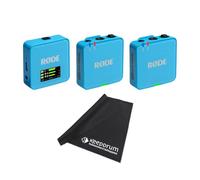 Rode Wireless GO Gen 3 - Sistema inalámbrico de micrófono de 2 canales, color azul con gamuza de microfibra Keepdrum