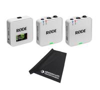 Rode Wireless GO Gen 3 - Sistema inalámbrico de micrófono de 2 canales, color blanco con gamuza de microfibra Keepdrum