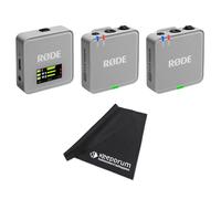 Rode Wireless GO Gen 3 - Sistema inalámbrico de micrófono de 2 canales, color gris con gamuza de microfibra Keepdrum