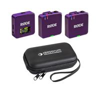 Rode Wireless GO Gen 3 - Sistema inalámbrico de micrófono de 2 canales, color morado con funda blanda keepdrum