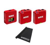 Rode Wireless GO Gen 3 - Sistema inalámbrico de micrófono de 2 canales, color rojo con gamuza de microfibra Keepdrum