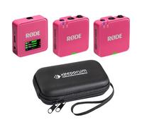Rode Wireless GO Gen 3 - Sistema inalámbrico de micrófono de 2 canales, color rosa con funda blanda keepdrum