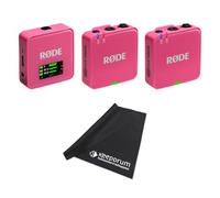 Rode Wireless GO Gen 3 - Sistema inalámbrico de micrófono de 2 canales, color rosa con gamuza de microfibra Keepdrum
