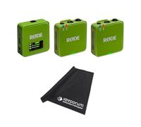 Rode Wireless GO Gen 3 - Sistema inalámbrico de micrófono de 2 canales, color verde con gamuza de microfibra keepdrum