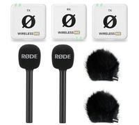 Rode Wireless ME Dual - Micrófono inalámbrico (incluye 2 adaptadores de mano para entrevista GO y 2 protectores de pelaje Keepdrum BK), color blanco