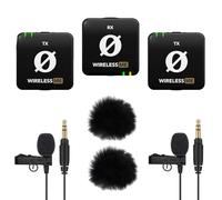 Rode Wireless ME Dual - Sistema de micrófono inalámbrico + 2 x Lavalier GO + 2 x protectores de viento de piel keepdrum