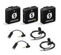 Rode Wireless ME Dual Sistema de Micrófono Inalámbrico + 2X Smartlav+ Micrófono de Solapa + 2X keepdrum ADP03 Adaptador