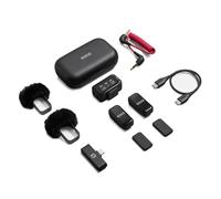 RØDE Wireless Micro - Kit de micrófono inalámbrico Compacto para cámara, Dos micrófonos con Receptor de cámara, Receptor para Smartphone y Estuche de Carga para creación de Contenido - USB-C, Negro