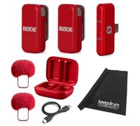 Rode Wireless Micro - Sistema de micrófono inalámbrico USB-C para smartphones, color rojo con gamuza de microfibra Keepdrum