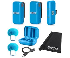 Rode Wireless Micro - Sistema de micrófono inalámbrico USB-C para smartphones (incluye gamuza de microfibra), color azul