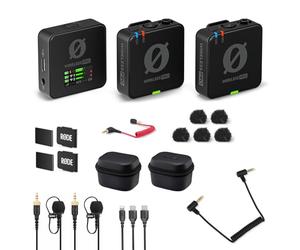 Rode Wireless Pro - Juego de micrófono inalámbrico digital de 2 canales + adaptador Keepdrum ADP07 TRRS-TRS