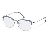 Rodenstock Marco de gafas R7138, mariposa, en azul claro, gris, fabricado en beta-titanio
