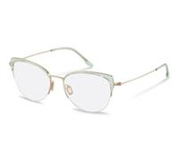 Rodenstock Marco de gafas R7139, mariposa, en verde claro, dorado, fabricado en beta-titanio