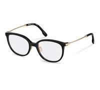 Rodenstock R8036-a-5319-140-0000-e57 Prescription Eyewear Frames, Negro y Dorado, 53 Mujeres