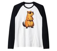 Rodents, Wild Animal Lovely Cute Capybara Camiseta Manga Raglan