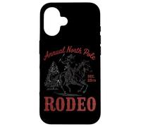 Rodeo Anual del Polo Norte 25 de diciembre Cowboy Santa Carcasa para iPhone 16