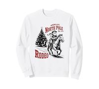 Rodeo Anual del Polo Norte Santa Western Cowboy Navidad Retro Sudadera