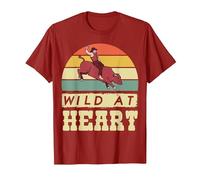 Rodeo Cowboy Wild Heart Western Country Wild West Camiseta, Hombre, Arándano, S