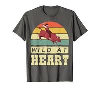Rodeo Cowboy Wild Heart Western Country Wild West Camiseta, Hombre, Asfalto, M