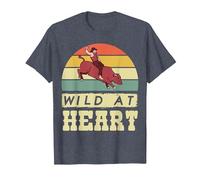 Rodeo Cowboy Wild Heart Western Country Wild West Camiseta, Hombre, Azul Jaspeado, M