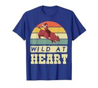 Rodeo Cowboy Wild Heart Western Country Wild West Camiseta, Hombre, Azul Real, L