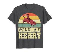 Rodeo Cowboy Wild Heart Western Country Wild West Camiseta, Hombre, Jaspeado Oscuro, S