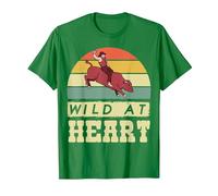 Rodeo Cowboy Wild Heart Western Country Wild West Camiseta, Hombre, Verde Kelly, S