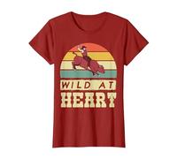 Rodeo Cowboy Wild Heart Western Country Wild West Camiseta, Mujer, Arándano, S