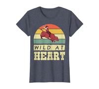 Rodeo Cowboy Wild Heart Western Country Wild West Camiseta, Mujer, Azul Jaspeado, M