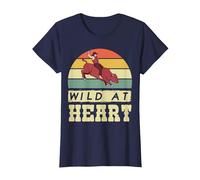 Rodeo Cowboy Wild Heart Western Country Wild West Camiseta, Mujer, Azul Marino, M