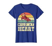 Rodeo Cowboy Wild Heart Western Country Wild West Camiseta, Mujer, Azul Real, M