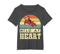 Rodeo Cowboy Wild Heart Western Country Wild West Camiseta, Mujer Tallas Grandes, Jaspeado Oscuro, 6XL Grande