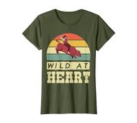 Rodeo Cowboy Wild Heart Western Country Wild West Camiseta, Mujer, Verde Oliva, S
