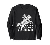 Rodeo Horse Riding Like To Get High Cowboy Manga Larga