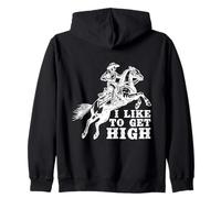 Rodeo Horse Riding Like To Get High Cowboy Sudadera con Capucha