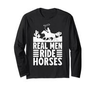 Rodeo Horse Riding Real Men Ride Horses Cowboy Manga Larga