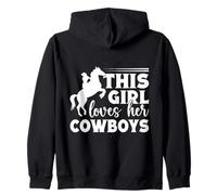 Rodeo Horse Riding This Girl Loves Her Cowboys Cowboy Sudadera con Capucha