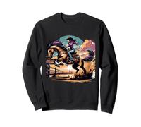 Rodeo Retro de Vaqueras, Bronco, cortando a Caballo por el Oeste Sudadera