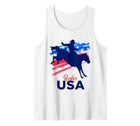 Rodeo Support The Team Rodeo Cowboy Rider Horse Bandera de Estados Unidos Camiseta sin Mangas