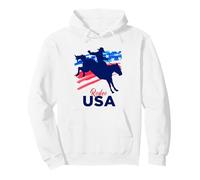 Rodeo Support The Team Rodeo Cowboy Rider Horse Bandera de Estados Unidos Sudadera con Capucha