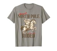 Rodeo Vintage del Polo Norte, Vaquero, Papá Noel Country, Navidad Camiseta