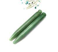 RODEREK 2 juegos de barra de acupresión de jade aventurina verde natural, bolígrafo de acupuntura manual, herramienta de acupresión, herramienta de masaje de raspado Gua Sha, herramientas de masaje