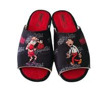 Rodevil Zapatillas casa hombre verano Mortadelo y Filemón - Licencia oficial (Negro/rojo Boxeo, Sistema tallas calzado EU, Adulto, Números, mediano, 40)
