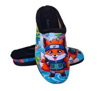 Rodevil Zapatillas casa unisex adulto y niño cómodas calentitas diseño zorro ninja anime manga (41)