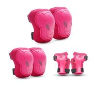 Rodillera Codera Muñequera Conjuntos Bandas Elásticas Ajustables Para Niño Niña de 3 a 8 años Infantiles Adecuado Patinaje, Ciclismo, Monopatín, Deportes (Rosa, 2 Coderas, 2 Rodilleras, 2 Muñequeras)