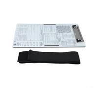 Rodillera de aviación de aluminio con clip de metal largo y banda elástica diseñada para grabar datos de vuelo, gráficos y códigos de transpondedor durante el vuelo (VFR+A)